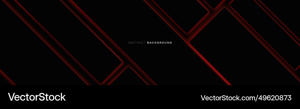 Black rectangle with red neon lights pattern vector image