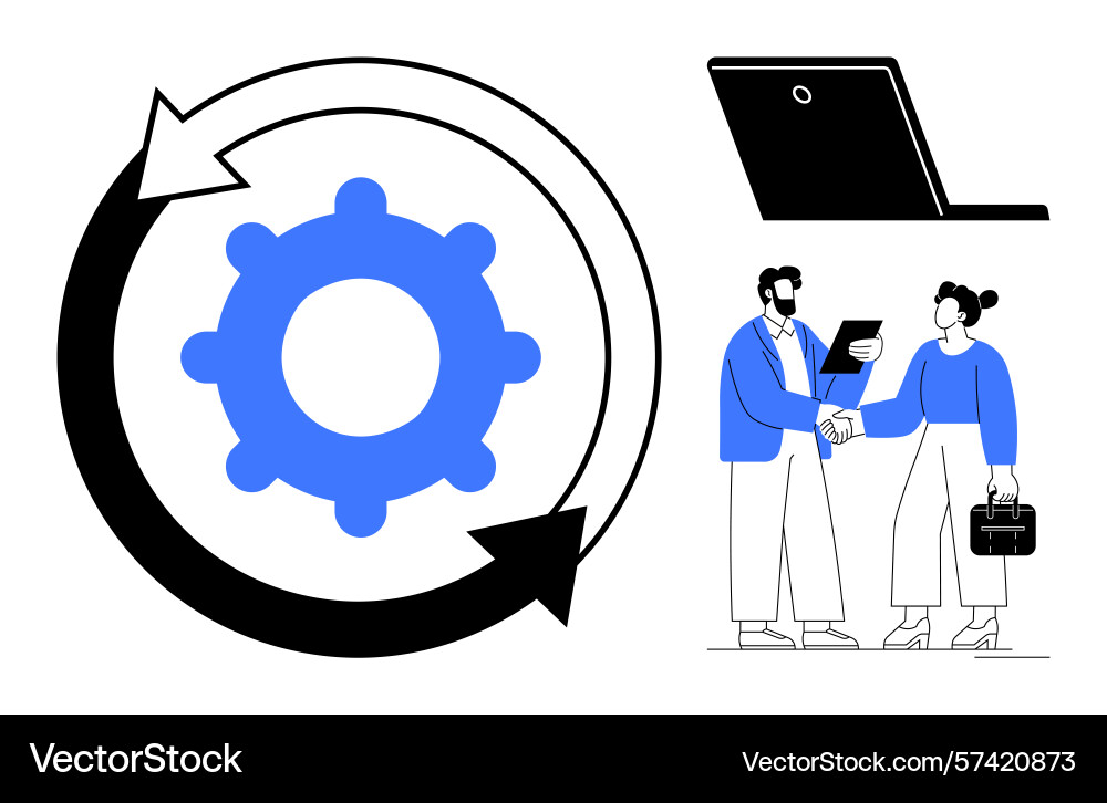 Business collaboration and workflow automation Business collaboration and workflow automation vector image