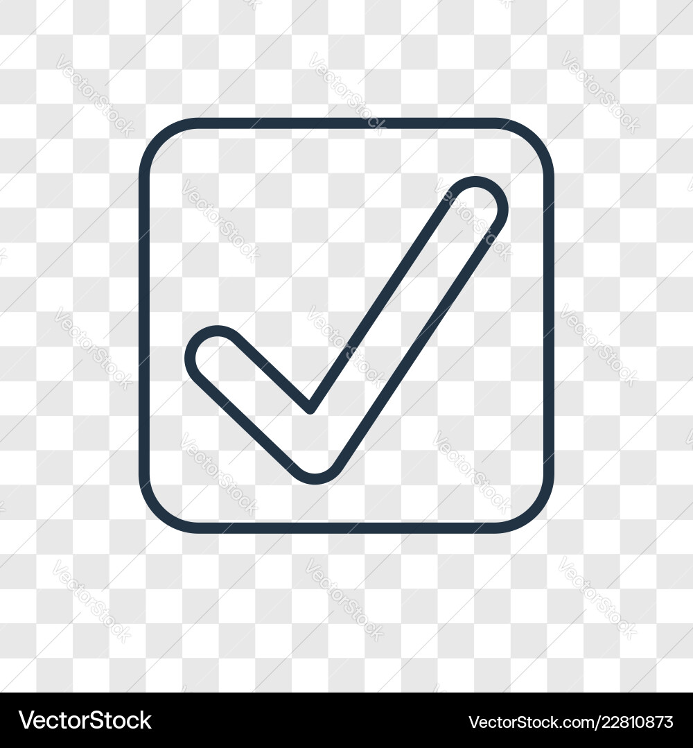 Check mark concept linear icon isolated Check mark concept linear icon isolated vector image
