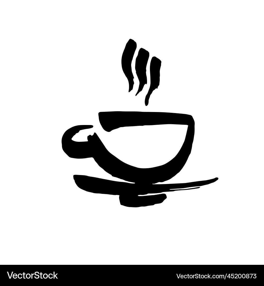 Coffee and tea cups symbols for fast food Coffee and tea cups symbols for fast food vector image