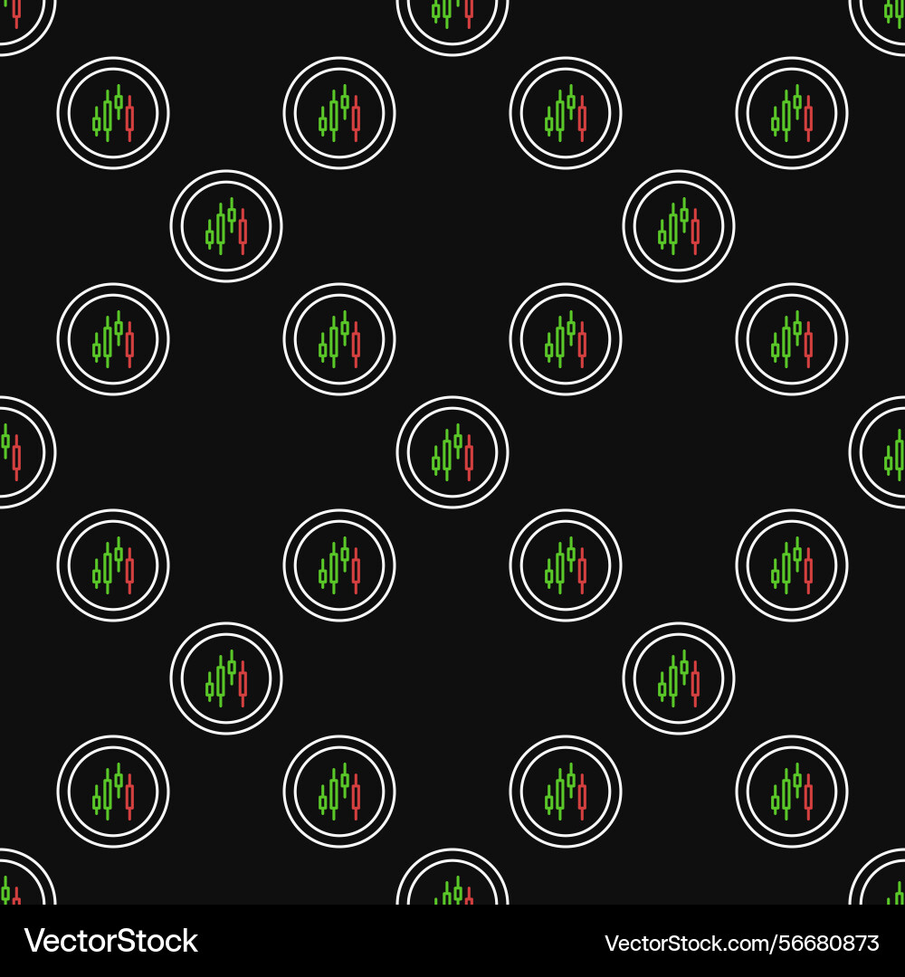 Crypto trading candlestick chart linear round Crypto trading candlestick chart linear round vector image