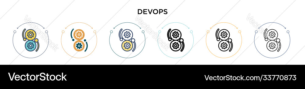 Devops icon in filled thin line outline vector image