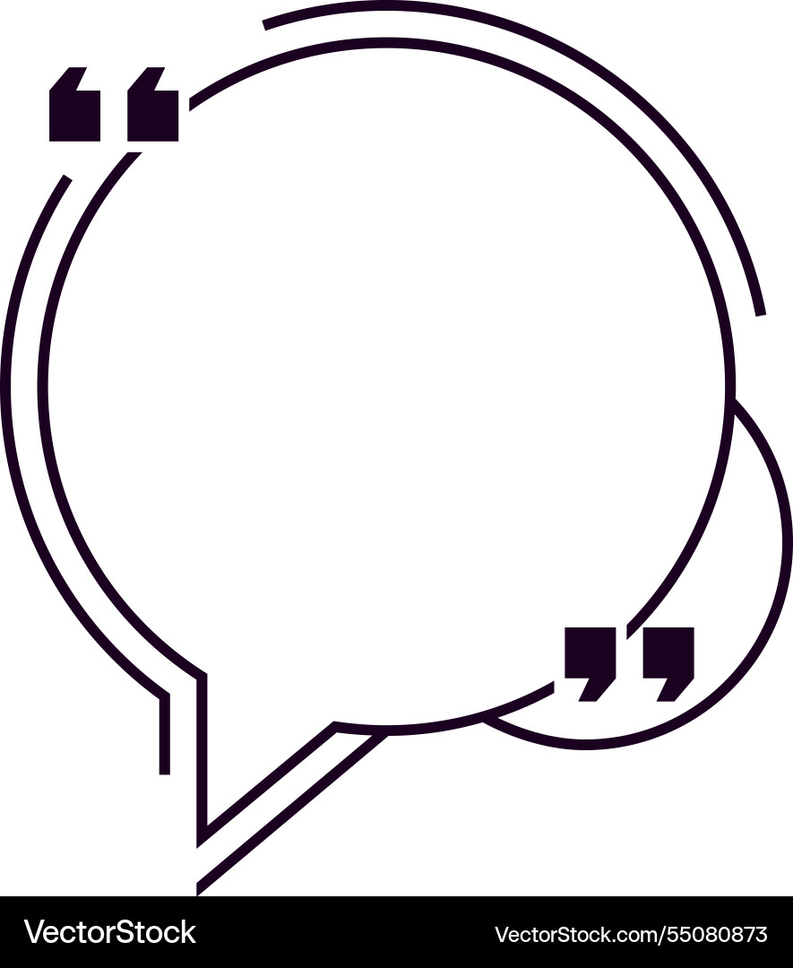 Empty circular speech bubble with quotation marks Empty circular speech bubble with quotation marks vector image