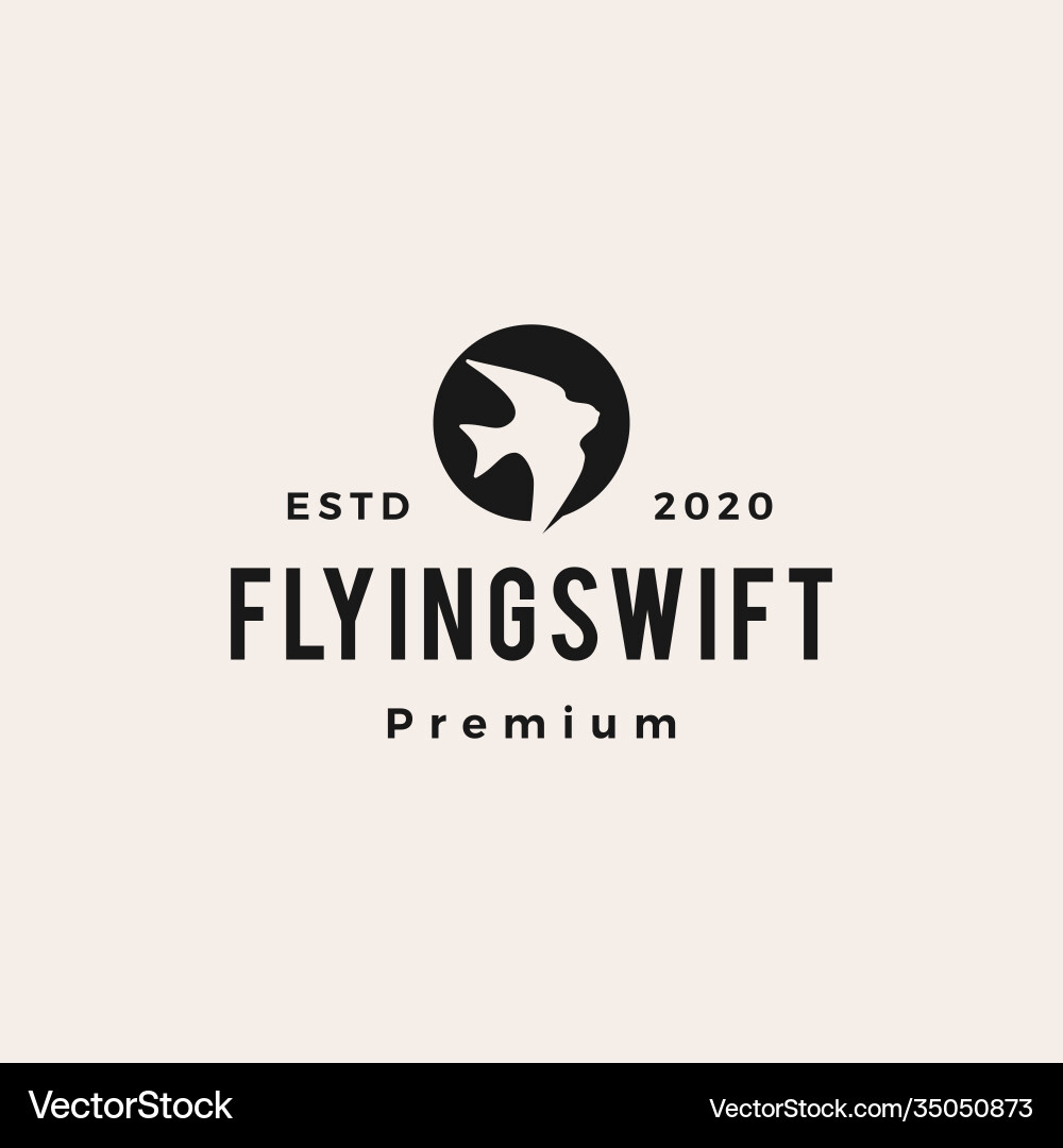 Flying swift bird hipster vintage logo icon Flying swift bird hipster vintage logo icon vector image