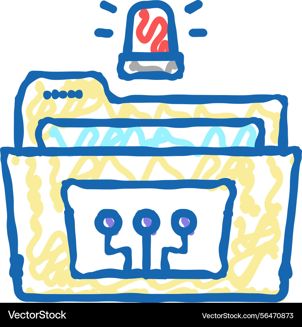 Folder with debug report icon doodle vector image
