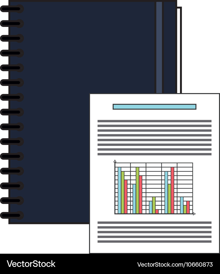 Notebook and graph chart icon Vector Image