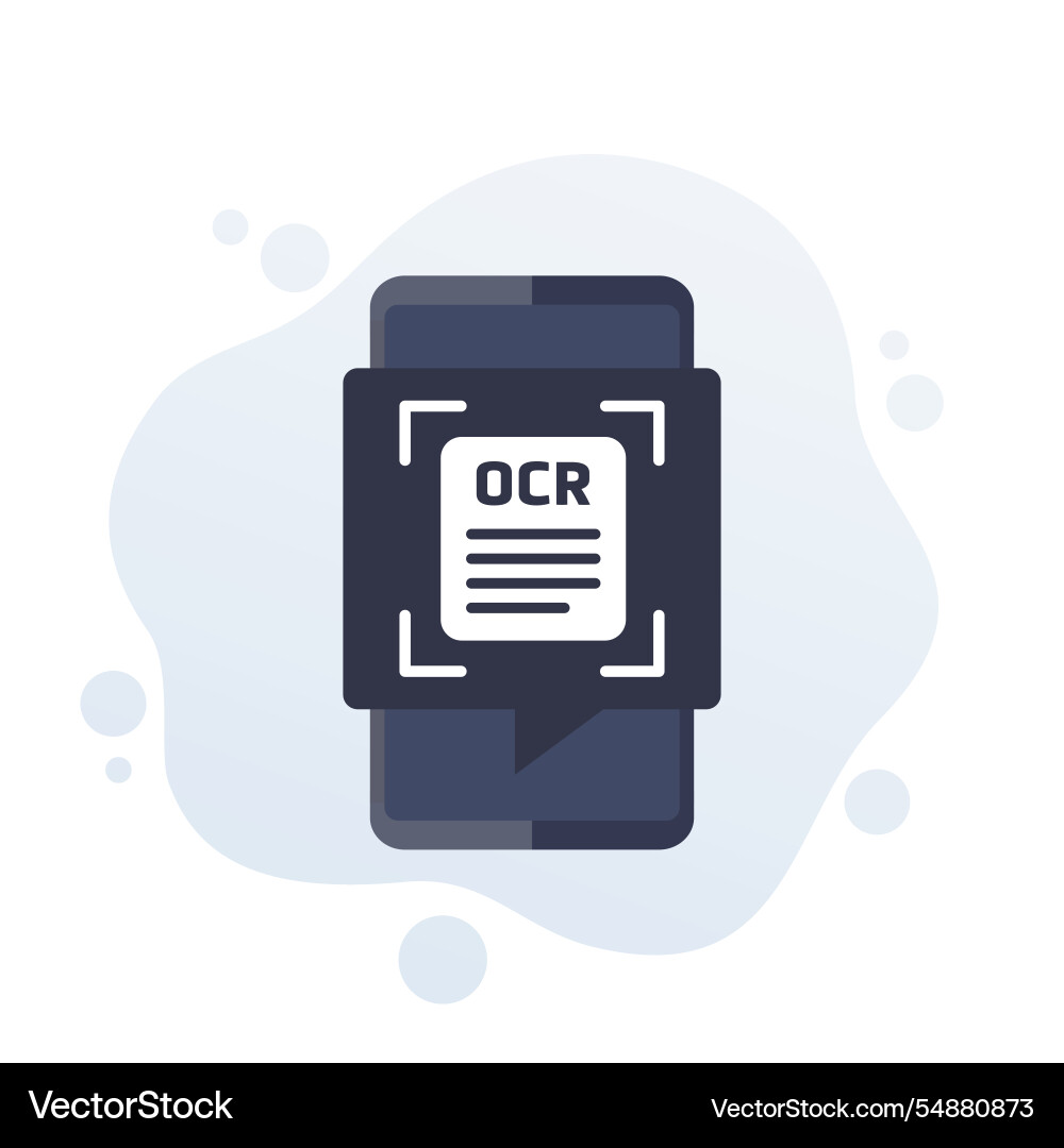Ocr optical character recognition app icon vector image
