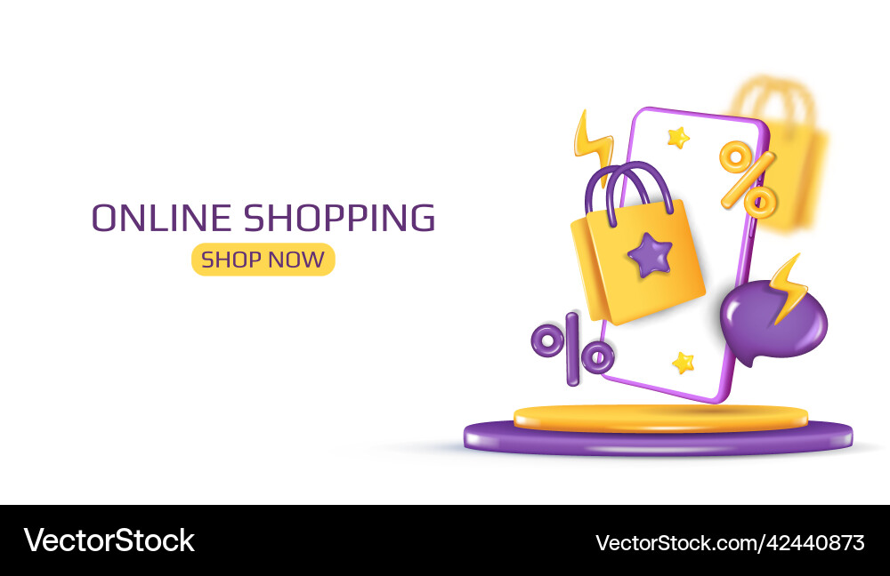 Online shoppingthe concept of mobile marketing Online shoppingthe concept of mobile marketing vector image