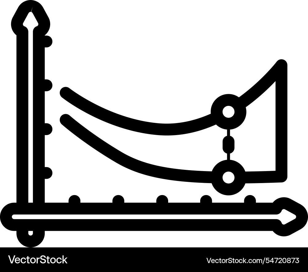 Overfitting warning machine learning line icon Vector Image
