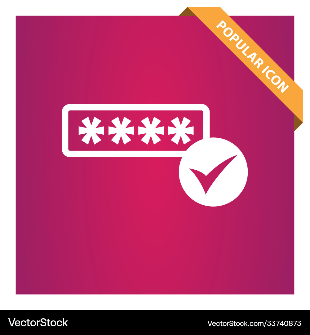 Password verification icon for web and mobile Password verification icon for web and mobile vector image