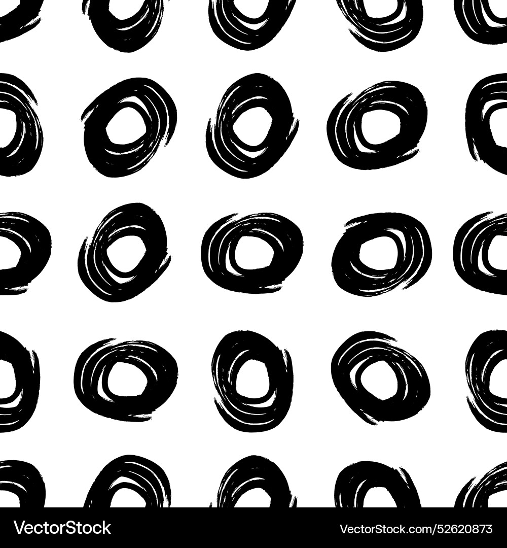 Seamless pattern with sketch circles shape vector image