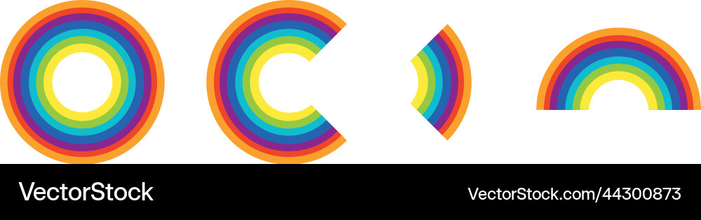 Set of different color circles isolated vector image