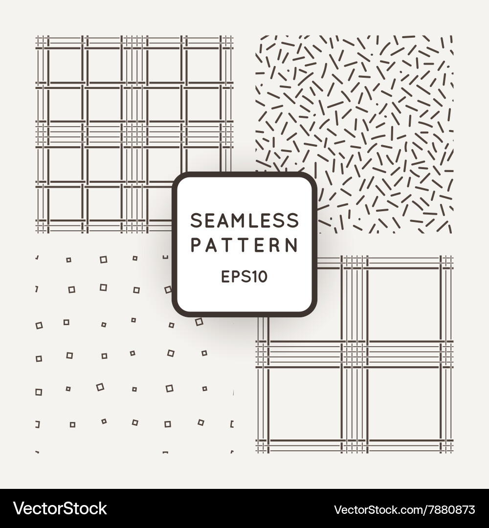 Set of seamless pattern intersecting vector image