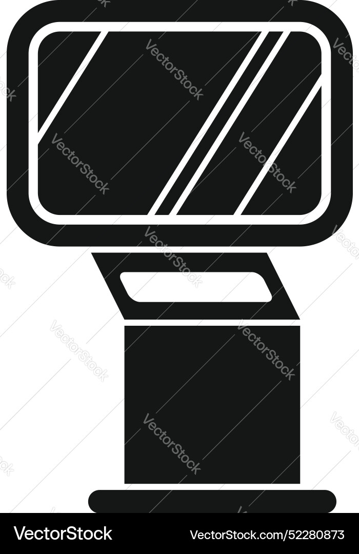 Simple icon of an interactive kiosk with a blank Simple icon of an interactive kiosk with a blank vector image