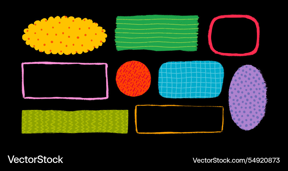 Simple shape stickers and frames with various Vector Image