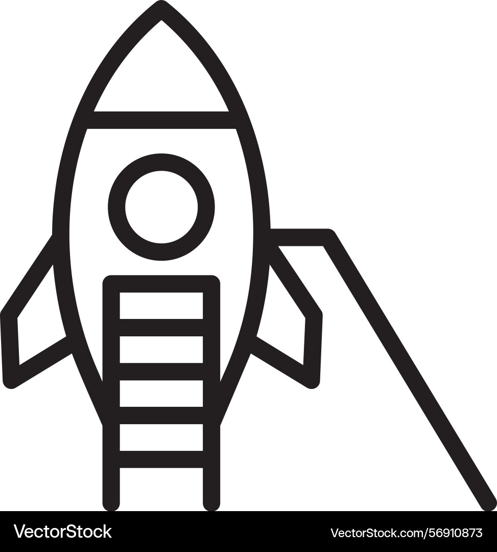 Spaceship linear style icon design Vector Image