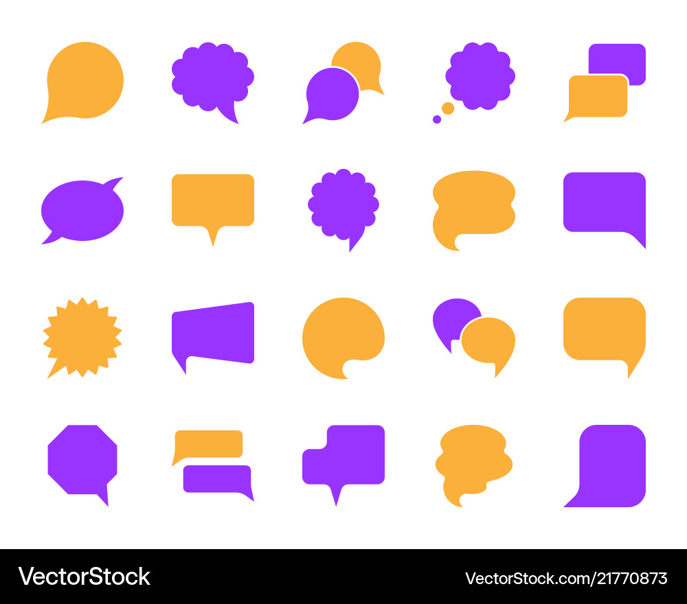 Speech Bubbles - Simple Color Icons Vector Image