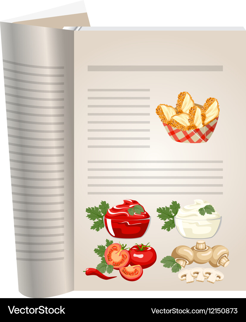 Template pages of a cookbook vector image