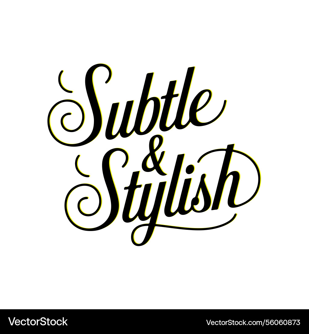 Typography elegant script font black and white Vector Image