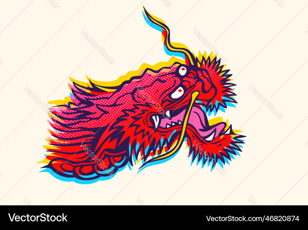A head of chinese dragon white A head of chinese dragon white vector image