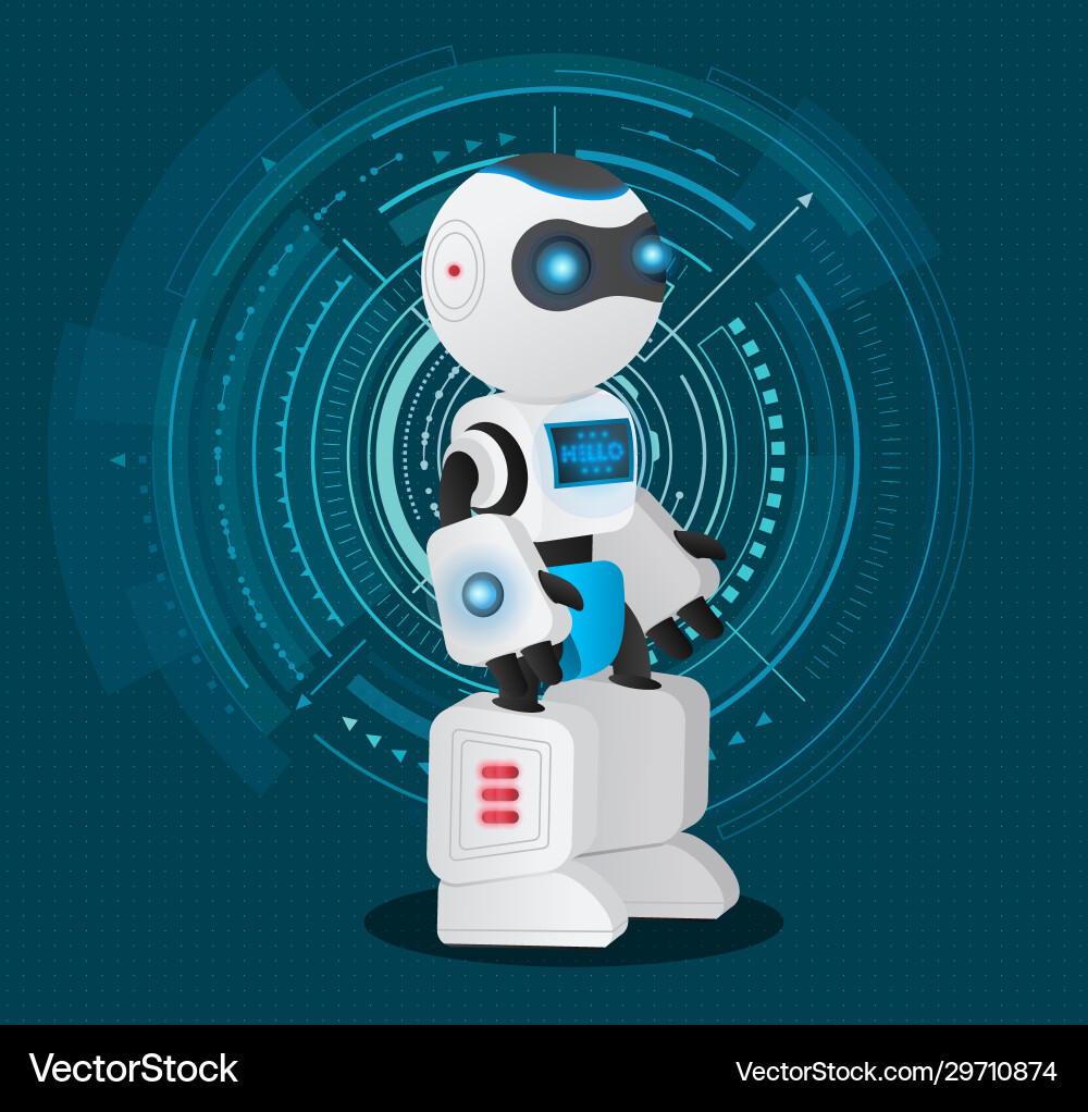 Artificial intelligence futuristic robot machine Artificial intelligence futuristic robot machine vector image