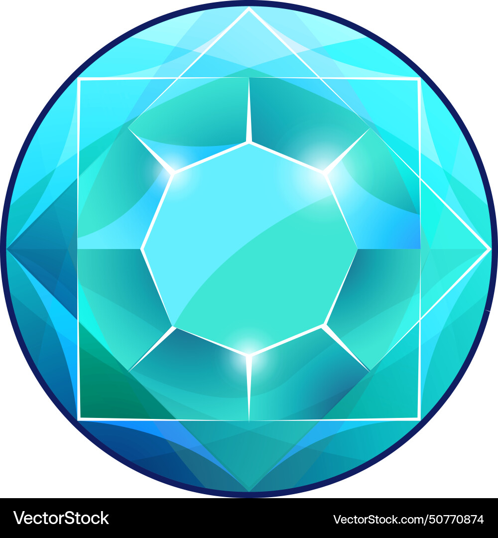 Blue jewel gem shiny reflection precious Blue jewel gem shiny reflection precious vector image
