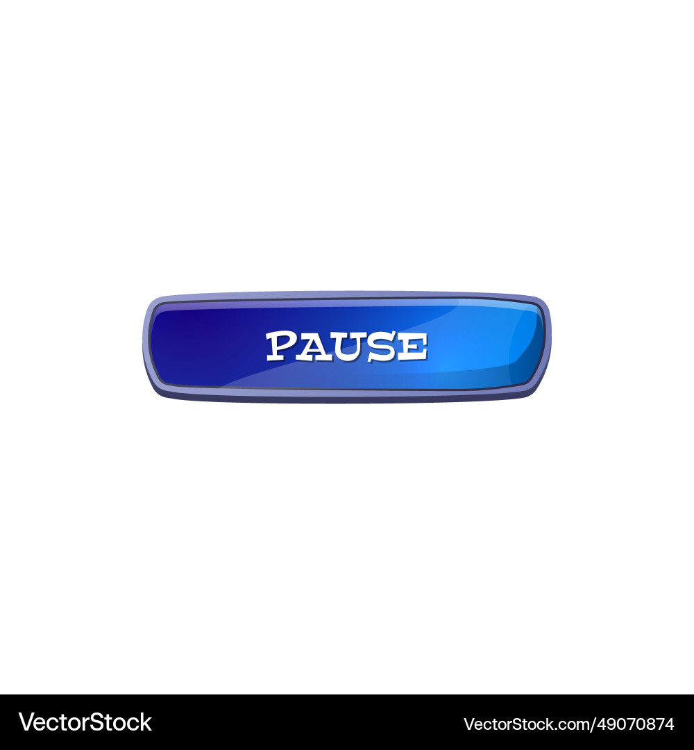 Blue pause button game and ui design flat vector image