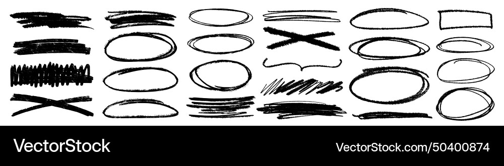 Charcoal Scrawls & Brushstrokes vector image
