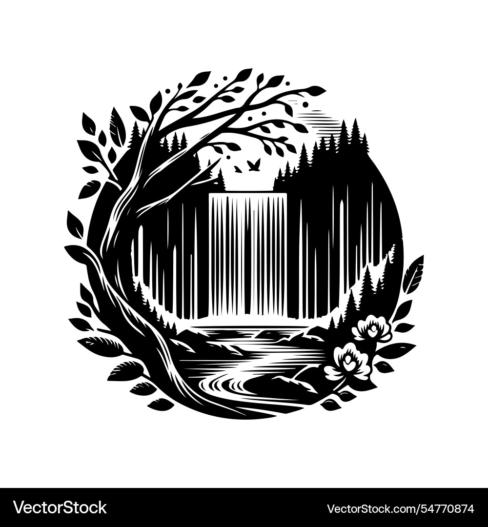 Create stunning projects with spring waterfall Vector Image