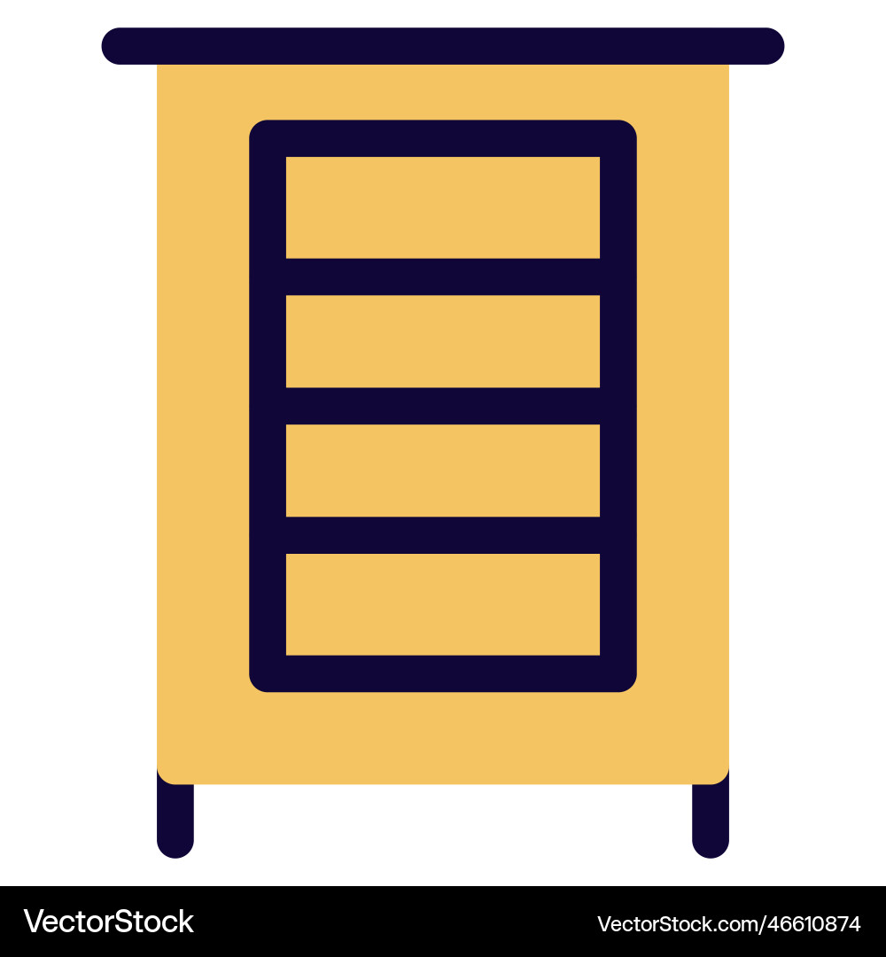 Curio with multiple shelves to display items vector image