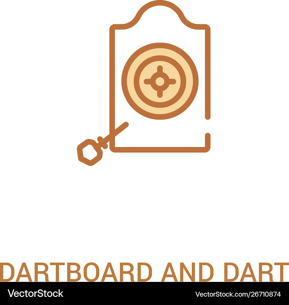 Dartboard and dart concept 2 colored icon simple Dartboard and dart concept 2 colored icon simple vector image