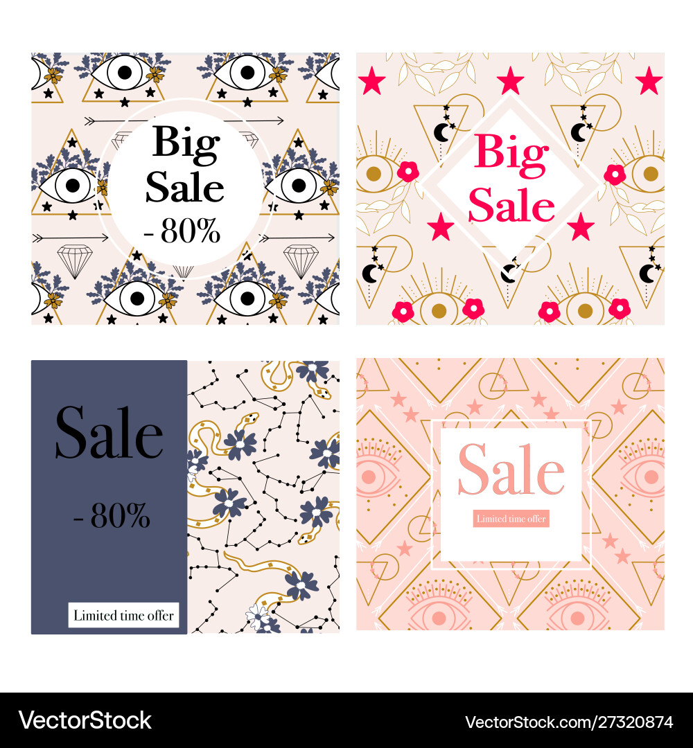 Elegant celestial elements in a set 4 Elegant celestial elements in a set 4 vector image