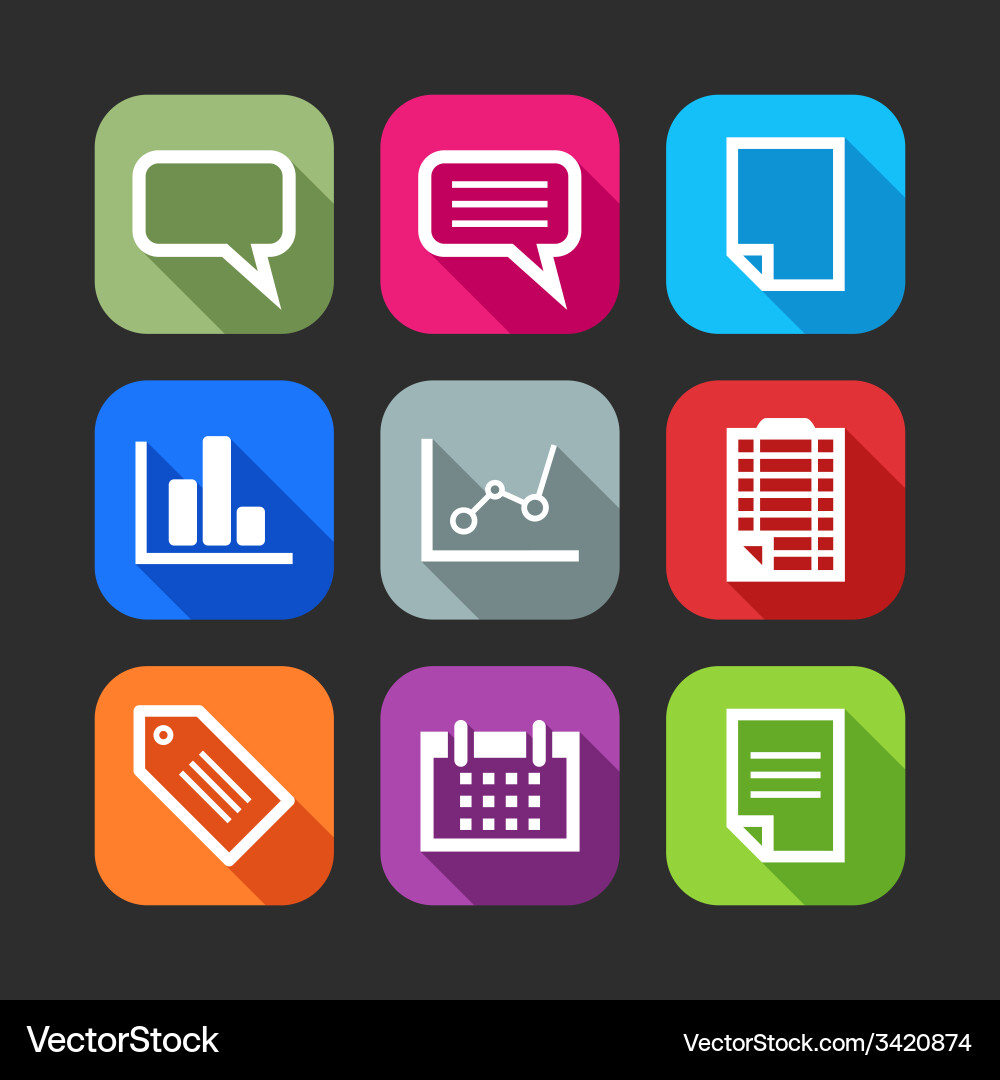 Flat icons for web and mobile applications vector image