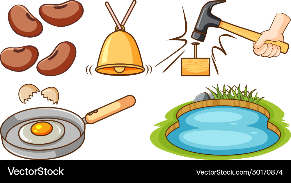 Large set different items on white background Large set different items on white background vector image