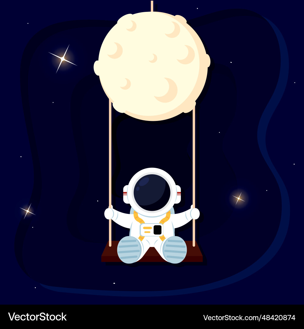 Layered view of outer space with an astronaut vector image
