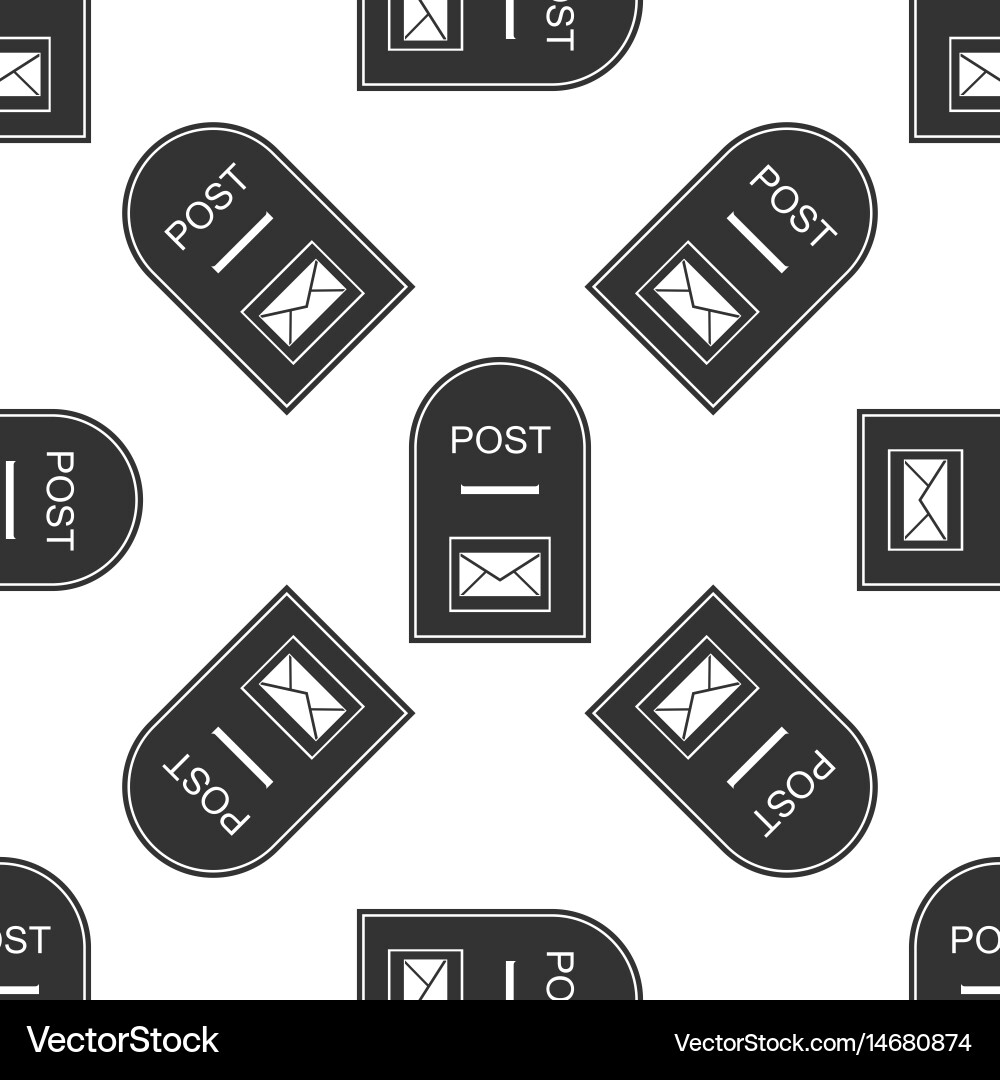 Mail box icon post seamless pattern vector image