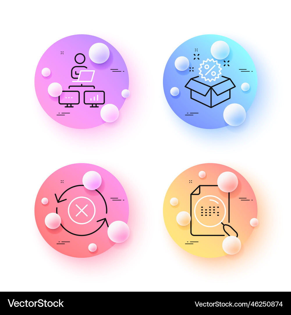Reject refresh search file and sale minimal line Reject refresh search file and sale minimal line vector image