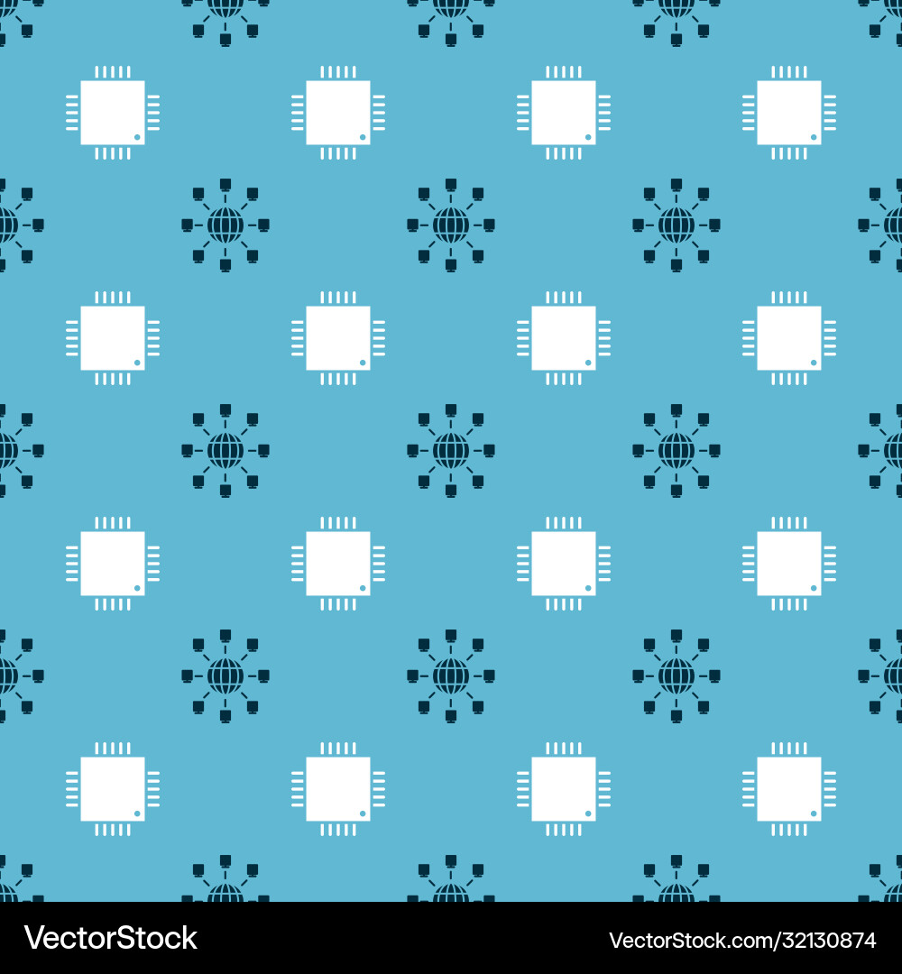 Set social network and processor Vector Image