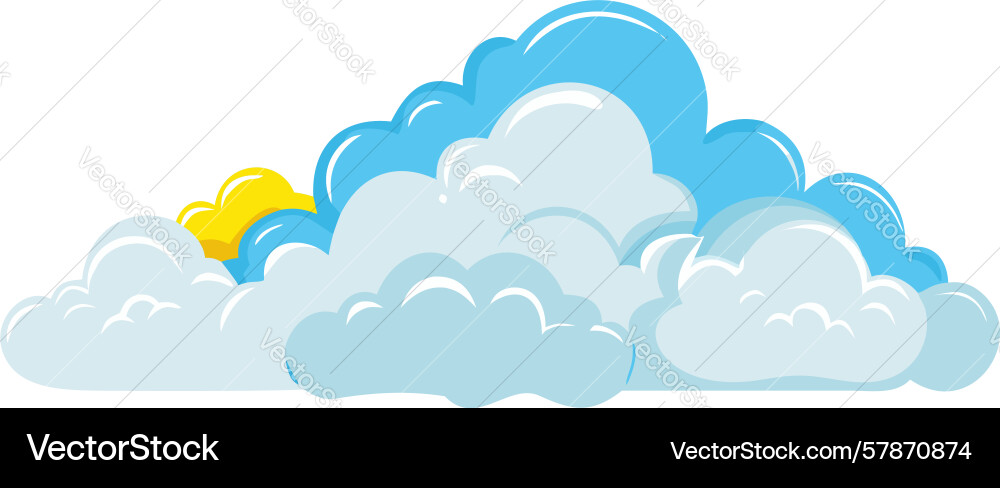 Sunny cloud with bright rays design generative ai Vector Image