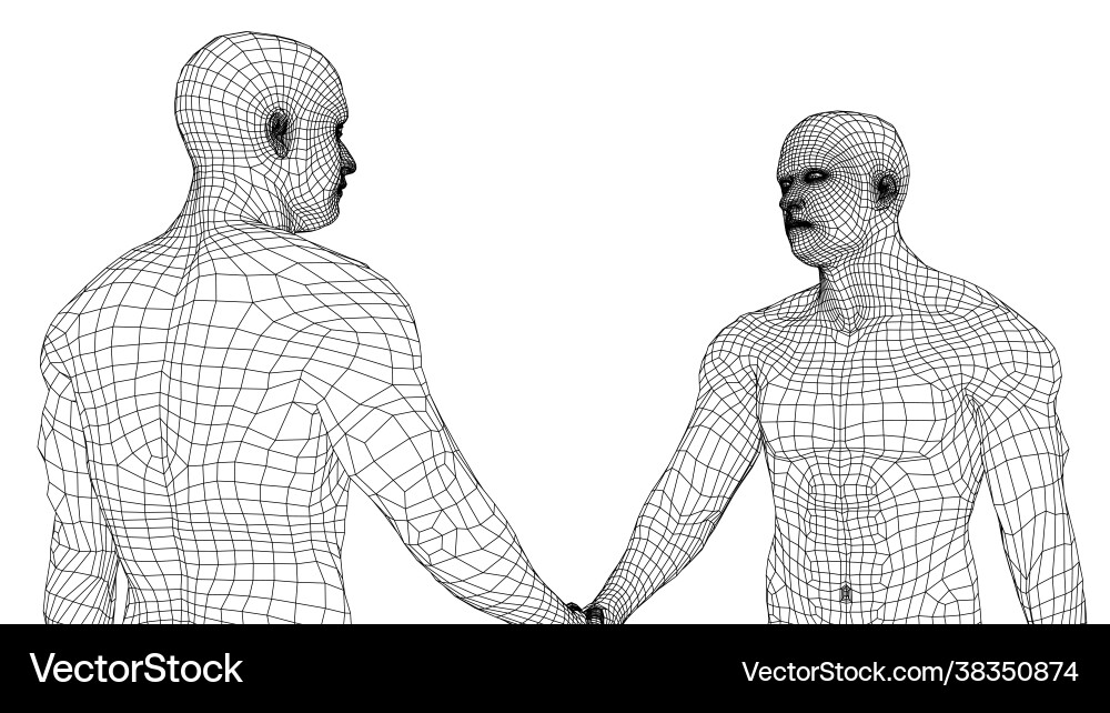 Two men shaking hands Vector Image