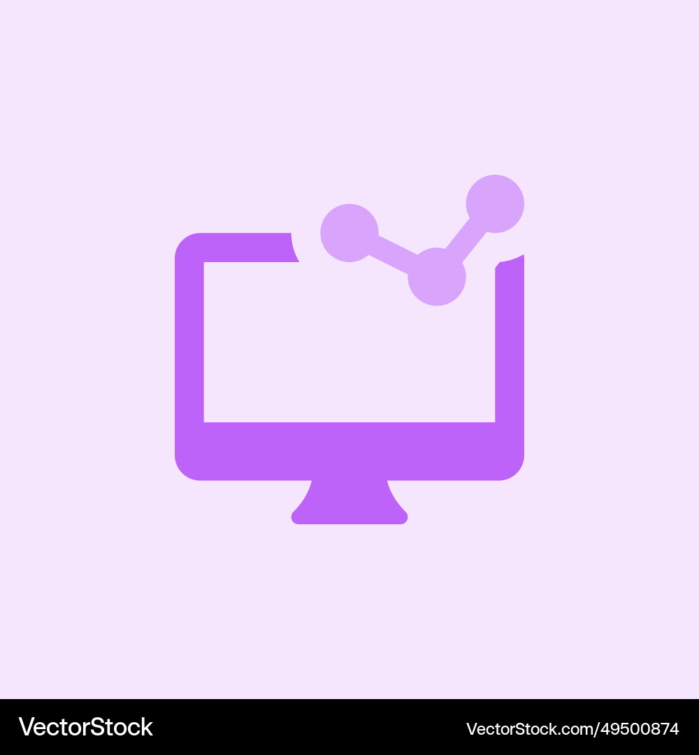 Visual representation of data on desktop screen vector image
