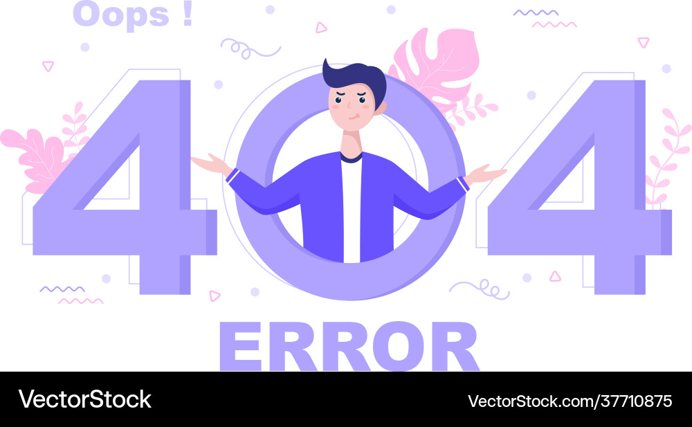 404 error and page not found lost connect Vector Image