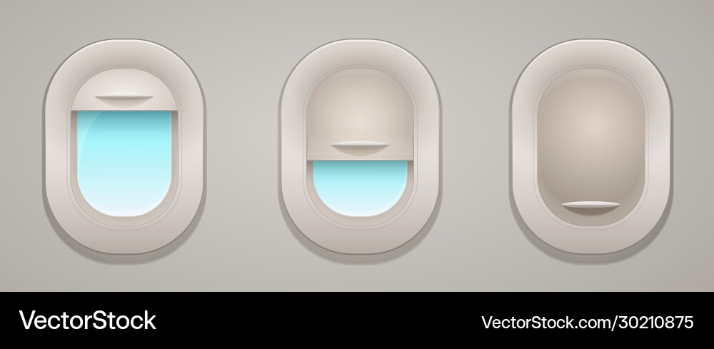 Airplane Windows - Open & Closed vector image