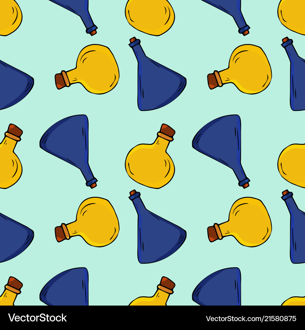 Bottles seamless pattern vector image