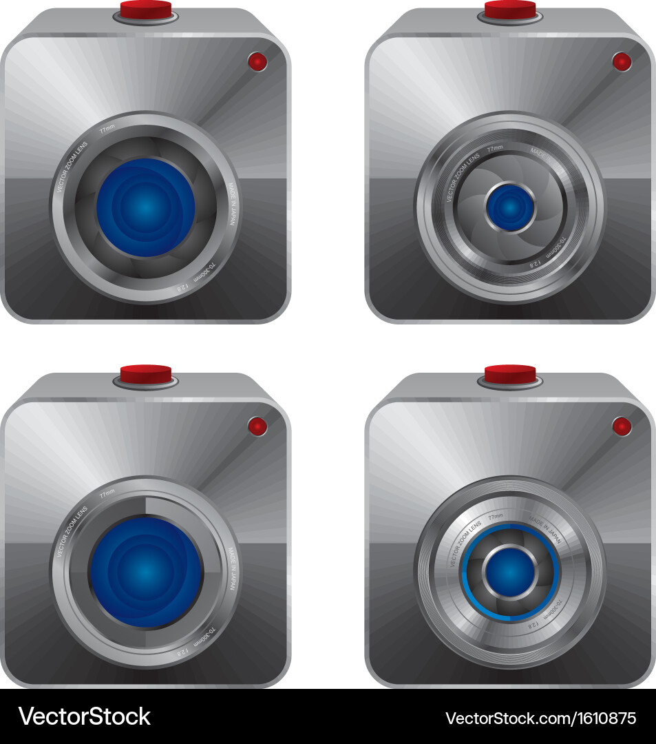 Camera application button set vector image