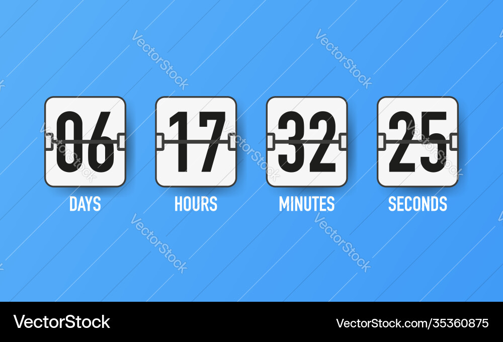 Countdown Zeitzähler mechanisch Countdown Zeitzähler mechanisch vektorbild