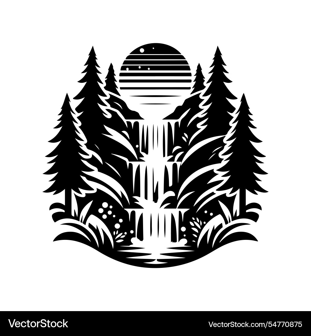 Create stunning projects with spring waterfall Vector Image