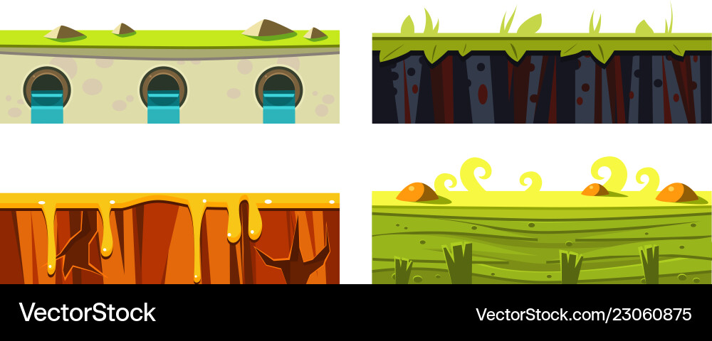 Fantasy platforms for mobile game interface set Fantasy platforms for mobile game interface set vector image