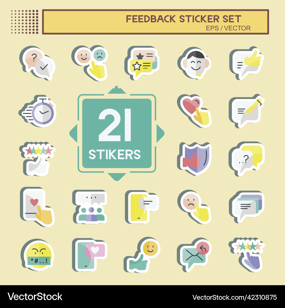 Feedback sticker set suitable for web interface Feedback sticker set suitable for web interface vector image