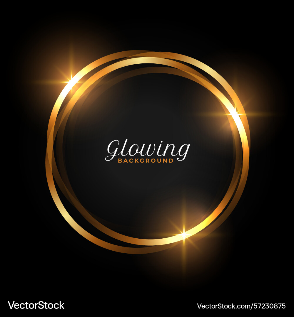 Glowing and shiny circular frame dark background vector image